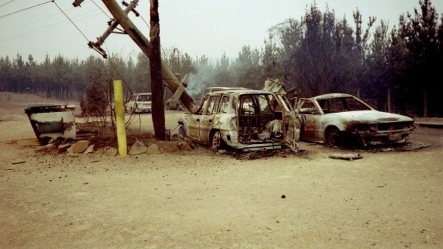 Mr Dutkiewicz's car at the Rivers Bushfire Brigade shed on Cotter Road was burnt. 