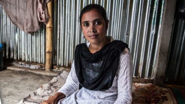 Salaheya Khatun, a Bangladeshi garment worker, is paid half the living wage of $220 a month.