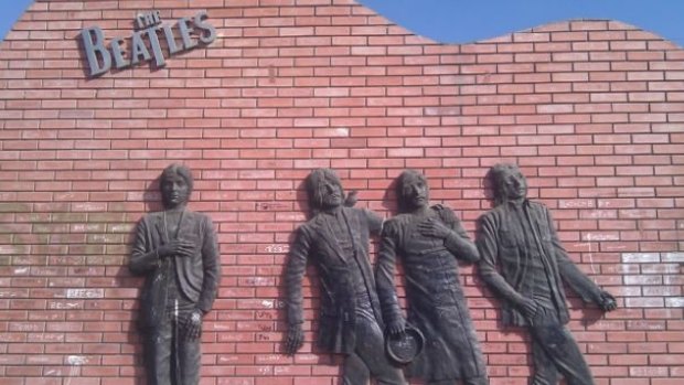 The Beatles monument in the Mongolian capital of Ulaanbaatar.