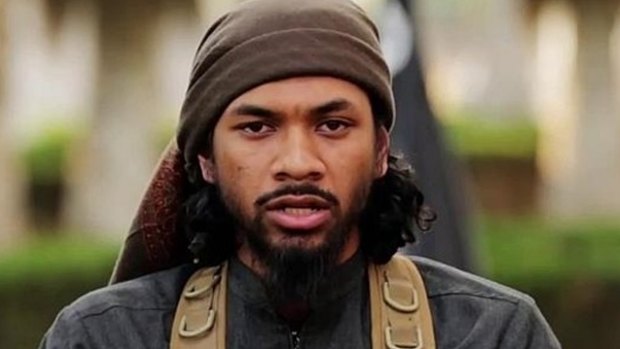 Neil Prakash,also known as Abu Khaled al-Cambodi, in a photograph from an IS propaganda video.
