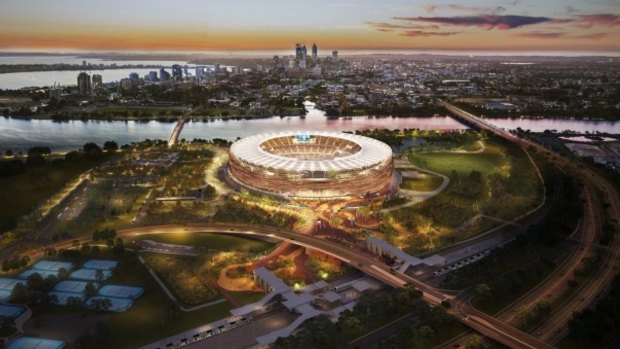 The new $1.2 billion Perth Stadium, currently under construction 