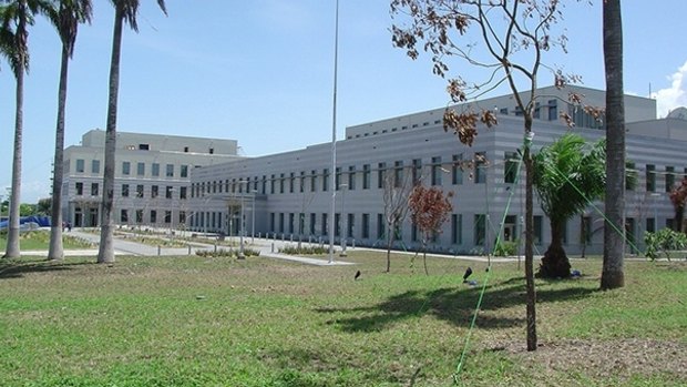 The exterior of the legitimate US embassy in Accra, Ghana.