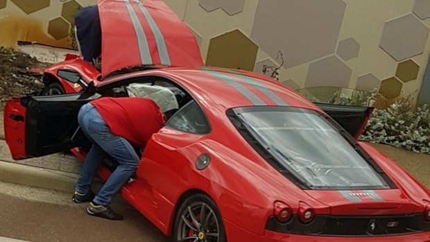 A cruise along a Perth highway ended badly for his Ferrari driver. 