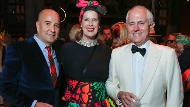 Architect Randal Marsh, Deborah Thomas and Malcolm Turnbull at the Sydney Dance Company's annual Dance Noir party.