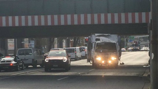 A truck has crashed into the Montague Street bridge, the second incident in one day.