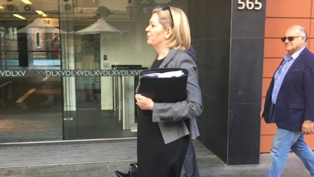 Lisa Scaffidi arrives at the State Administrative Tribunal.