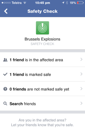Facebook first started Safety Check in response to the 2011 tsunami in Japan.