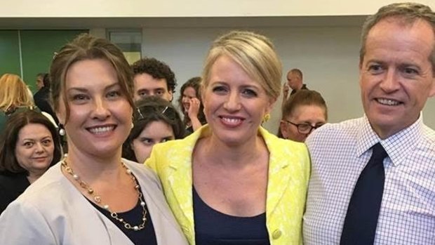 Aoife Champion, left, with Chloe and Bill Shorten.