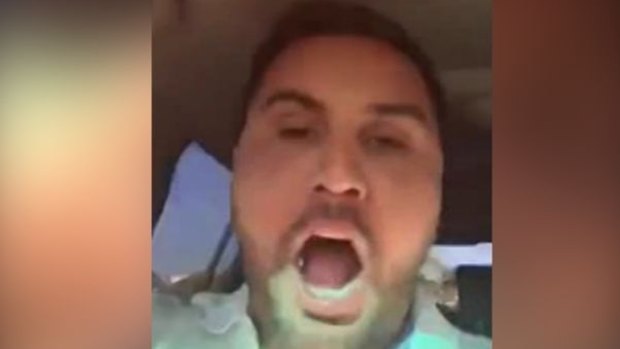Salim Mehajer yells at his estranged wife in a video broadcast by the Nine Network. 