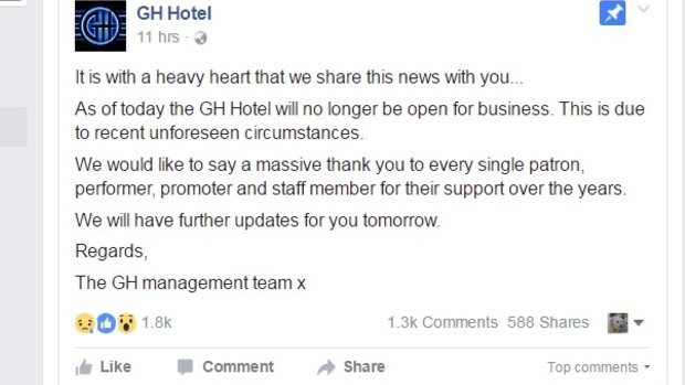 Greyhound Hotel management posted this on Thursday night.