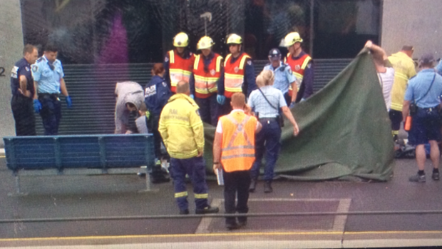 A woman has died after jumping in front of a train at Harris Park station in Sydney's west. 