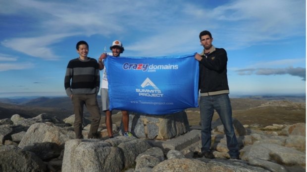 Earlier this year, Cody Hudson (right) conquered Mount Kosciuszko.