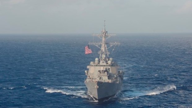 The US Navy guided-missile destroyer USS Lassen, in the South Cina Sea.