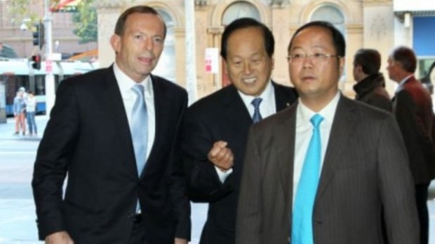 Huang Xiangmo with former prime minister Tony Abbott.