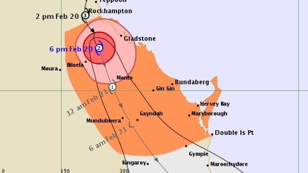 The 6pm Friday tracking map for Tropical Cyclone Marcia.