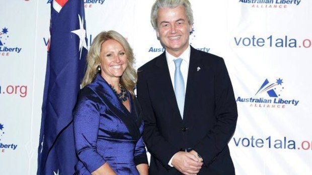 The ALA's NSW Senate candidate Kirralie Smith with Dutch anti-immigration politician Geert Wilders.