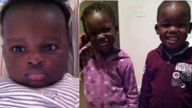 Bol, 1, left, Anger, 4, centre and her twin brother Madit, right, were killed when their mother's car crashed into the lake.