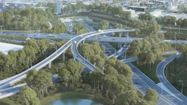 The size of the WestConnex interchange at St Peters has angered many residents. 