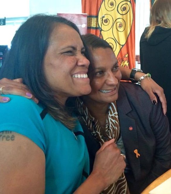 Cathy Freeman and Nova Peris at a women's lunch on October 17 in an image posted on the Cathy Freeman Foundation Facebook page.