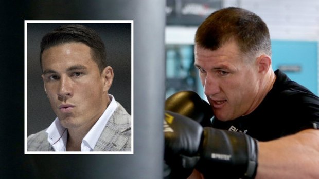 Target practice: Paul Gallen has Sonny Bill squarely in his sights.