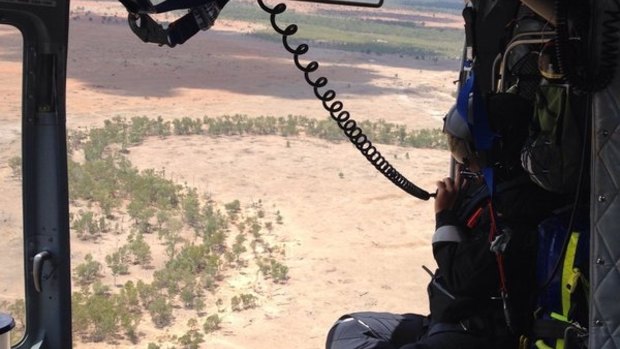 Crews search for a missing man in outback Queensland, west of Mackay.