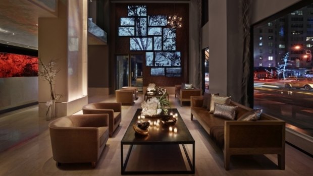 The lobby at the Quin Hotel, New York.