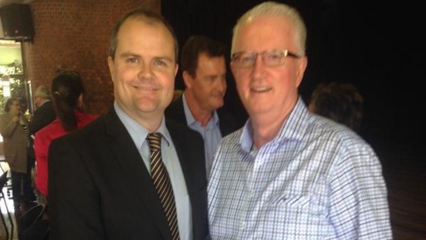 LNP Fairfax candidate Ted O'Brien with party president Bruce McIver after his successful preselection bid.