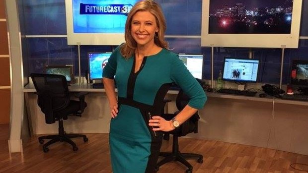 Meteorologist April Warnecke in 'the dress'.