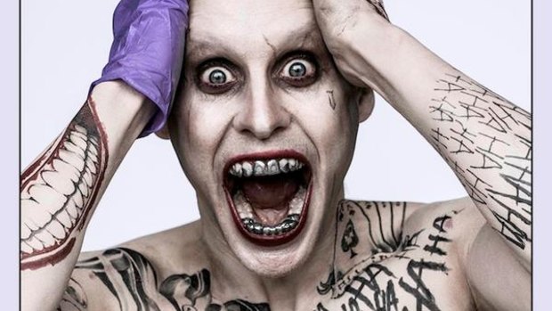 Crazy for Joker: Jared Leto looking literally insane as the Clown Prince of Crime in the upcoming <i>Suicide Squad</i> movie.
