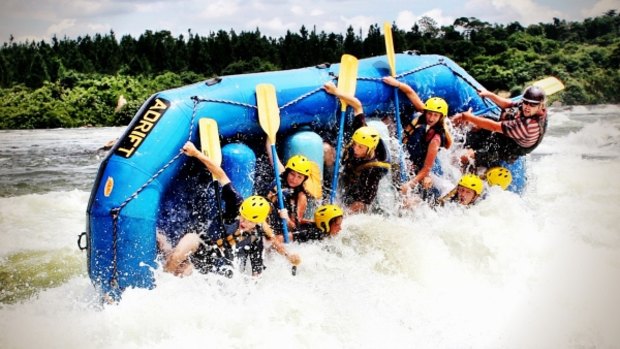Vertical adventure: White water rafting with Adrift on the river Nile in Uganda.