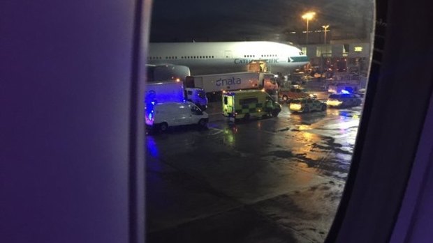 Passenger Eric Winter, Senior Vice President and GM for UFC FIGHT PASS, tweeted that the plane was surrounded by medical teams and fire engines when it landed.