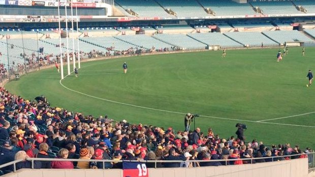 Crows fans turned out in numbers at training on Wednesday.
