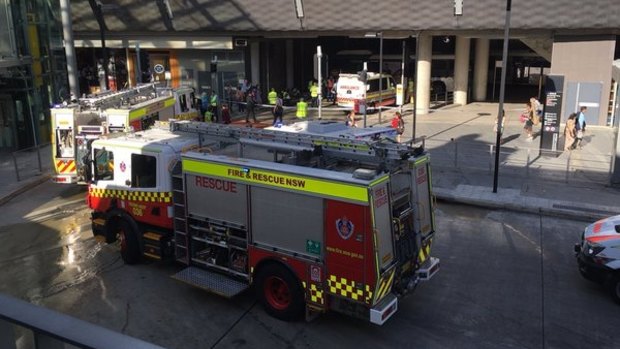 Fire trucks and ambulances attend the scene at Chatswood bus interchange.