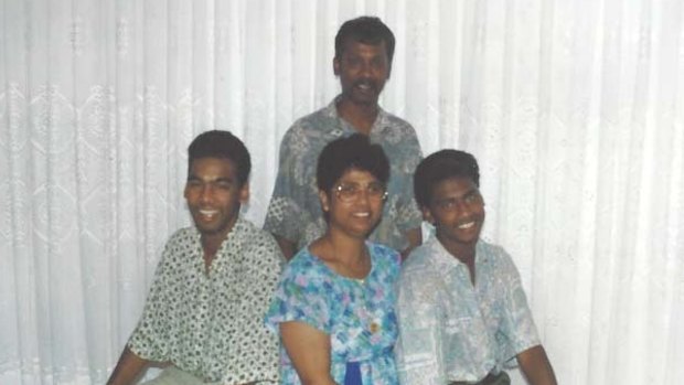The Kistan family in the early 1990s. From left: Nesan, Sarah, Tony and brother Adrian.