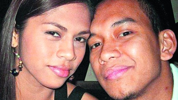 Roy Tabalbag with his former girlfriend Geecy Rebucas.