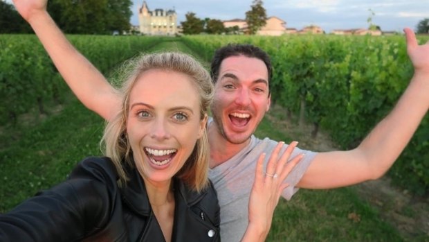 Sylvia Jeffreys and Peter Stefanovic became engaged after he proposed at a French vineyard.