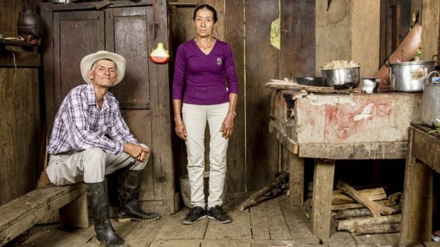William and Wilber's parents, Carmelo and Ana, at the home in Santander where they raised the boys. 