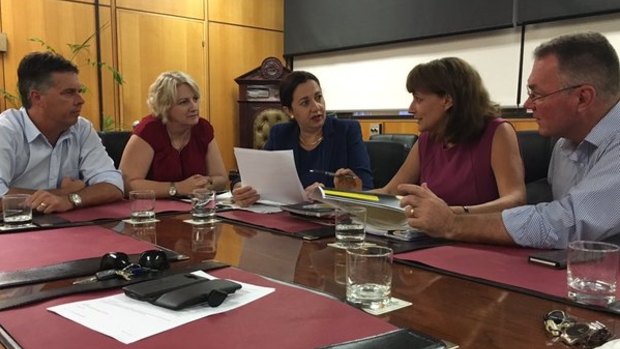 Premier Annastacia Palaszczuk meets with Townsville Mayor Jenny Hill to discuss the future for QLD Nickel workers.