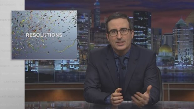Can't keep your resolution? Just lower your expectations, says John Oliver.