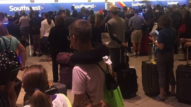 All Southwest Airlines kiosks were down at Baltimore Washington International Airport, according to Twitter user @PoorRobin.