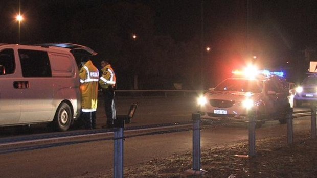 An alleged assault on the Mitchell Freeway left a man unconscious in the emergency lane.