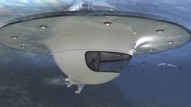 The UFO floating pod is a two-level vessel that has been designed to give underwater views.