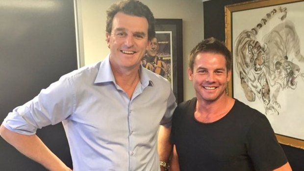 Ben Cousins with CEO Brendon Gale at Richmond Football Club this week.