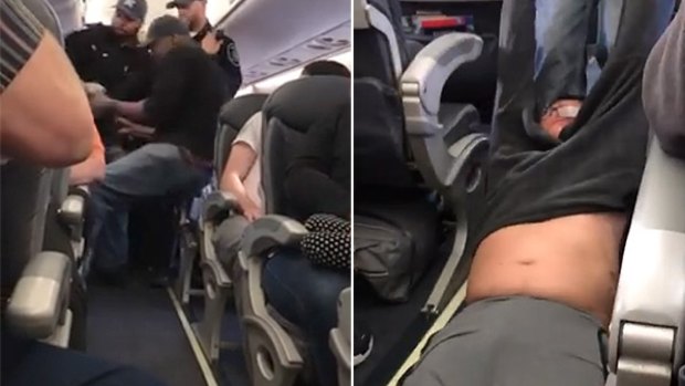 United Airlines tried to play down the incident as an 'involuntary deboarding'.