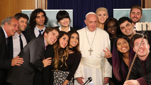The Pope met with 12 vloggers from six continents on Monday.