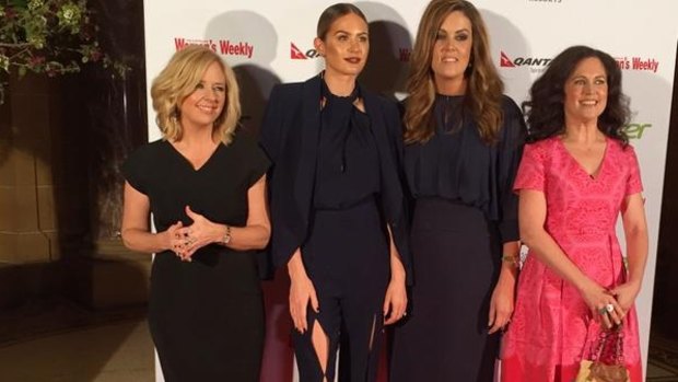 The panel: Helen McCabe, Jesinta Campbell, Peta Credlin and Annabel Crabb on the Women of the Future red carpet.