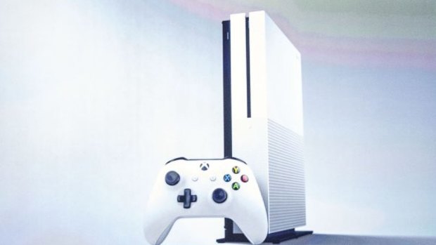 The freshly unveiled Xbox One S.