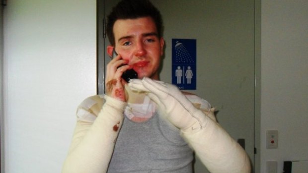 Paul Fennessy in hospital after the gas explosion, just three months before he died in 2010.