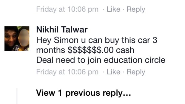 Nikhil Talwar's Facebook page.