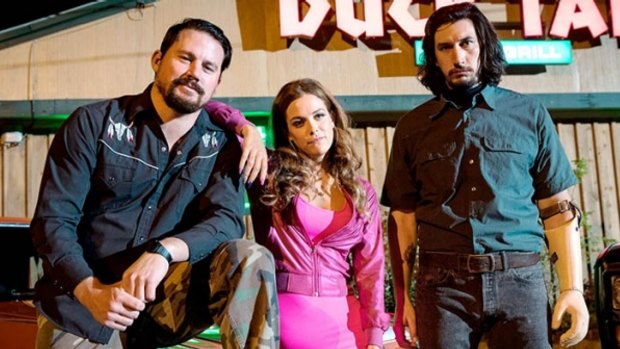 Channing Tatum, Riley Keough and Adam Driver in 'Logan Lucky'.